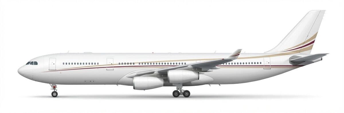 Airbus ACJ A340 vip airliner exterior — charter with VOLO