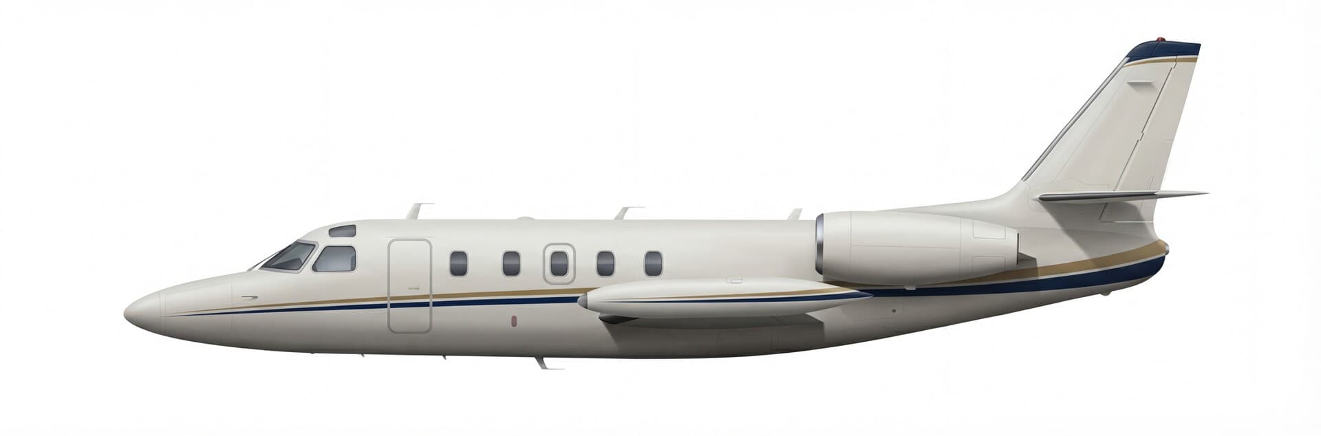 IAI Westwind midsize jet exterior — charter with VOLO