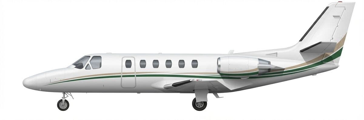 Citation II SP light jet exterior — charter with VOLO