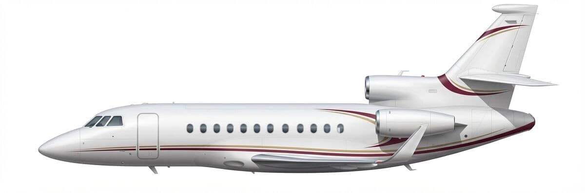 Falcon 900EX heavy jet exterior — charter with VOLO