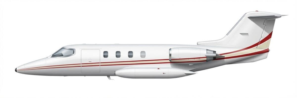 Learjet 24E light jet exterior — charter with VOLO
