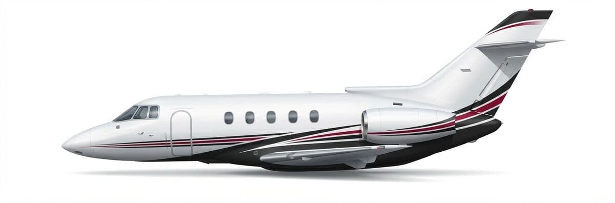 Hawker 800XP midsize jet exterior — charter with VOLO