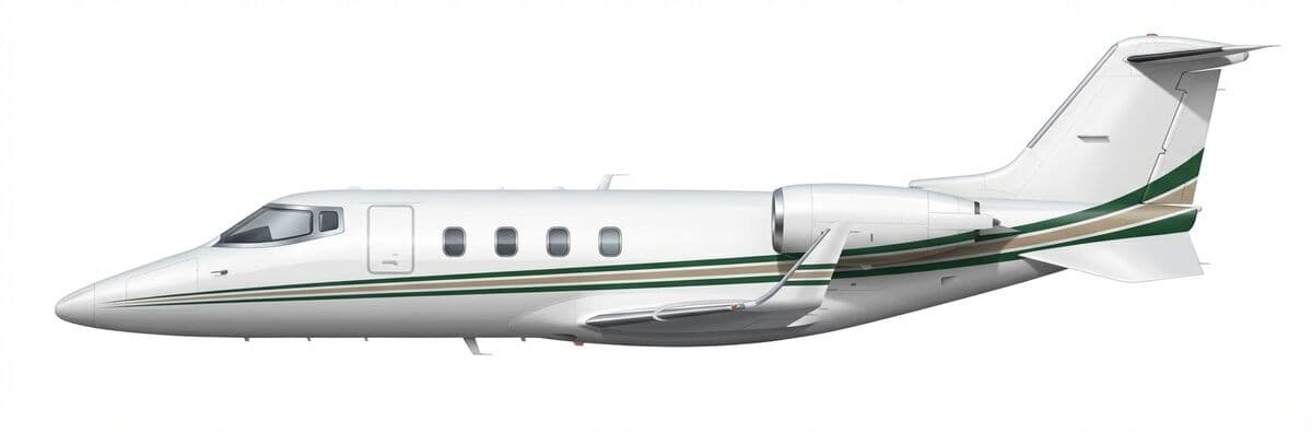 Learjet 55C midsize jet exterior — charter with VOLO