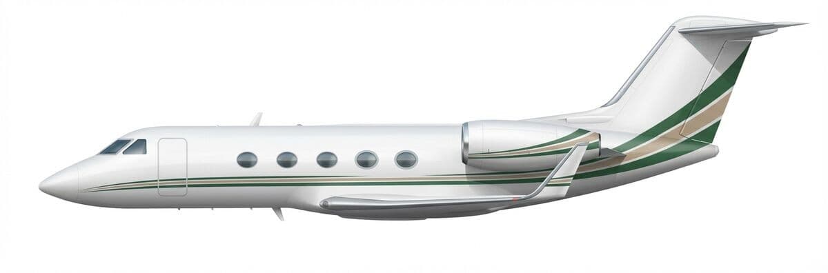 Gulfstream GIII heavy jet exterior — charter with VOLO