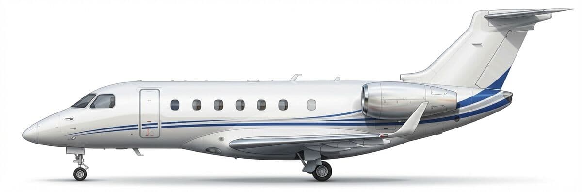 Legacy 450 super midsize jet exterior — charter with VOLO