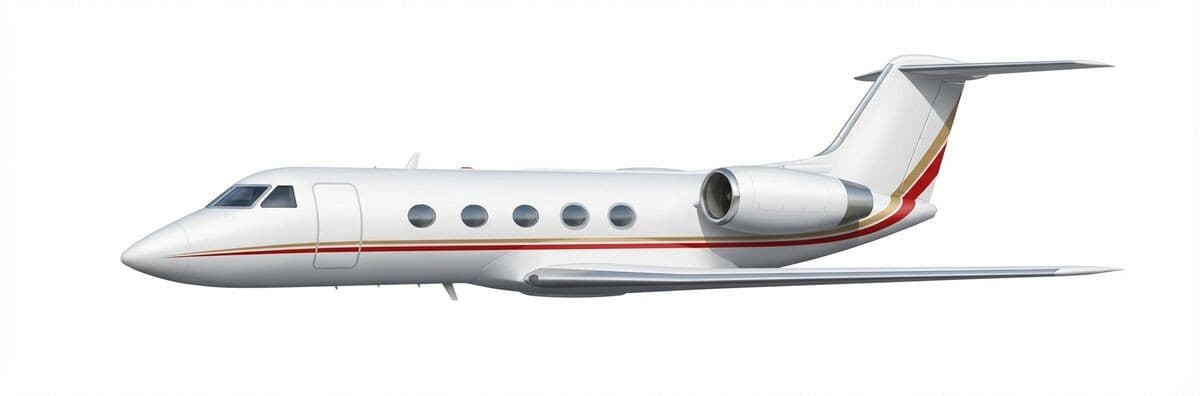 Gulfstream GII heavy jet exterior — charter with VOLO
