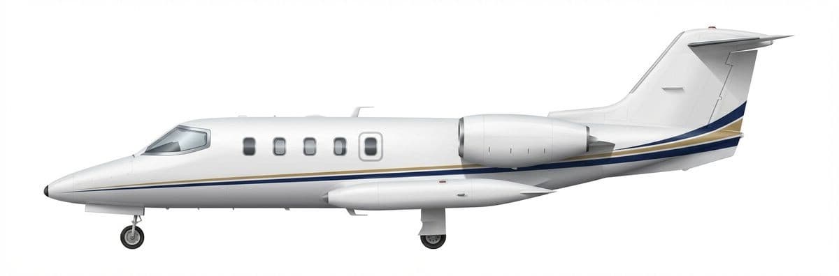 Learjet 35A midsize jet exterior — charter with VOLO