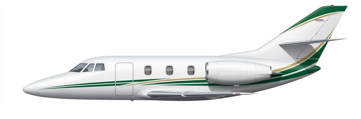 Falcon 100 light jet exterior — charter with VOLO