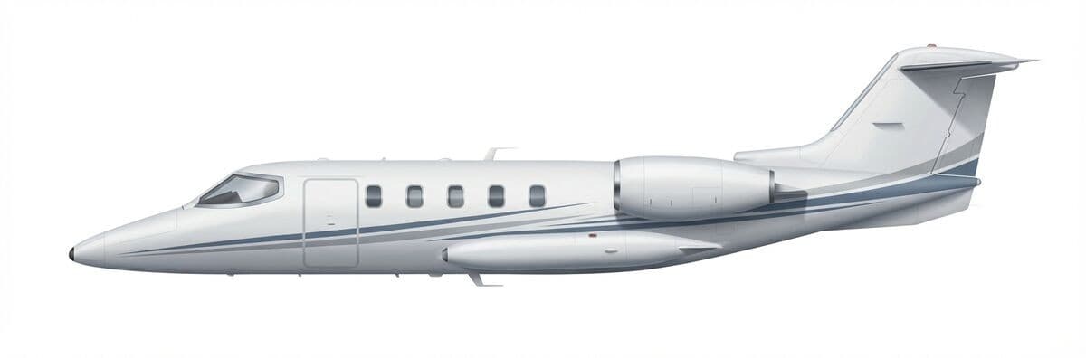 Learjet 36 midsize jet exterior — charter with VOLO