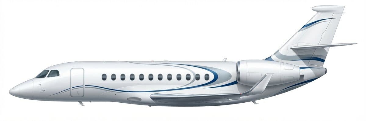 Falcon 6X ultra long range exterior — charter with VOLO