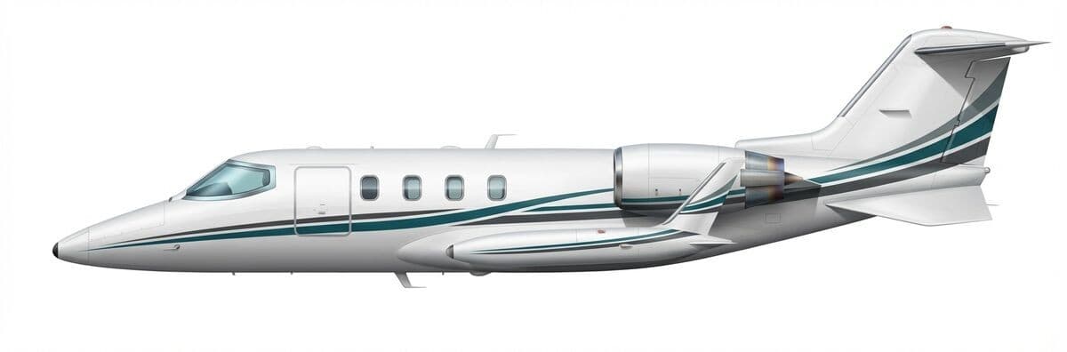 Learjet 31ER midsize jet exterior — charter with VOLO