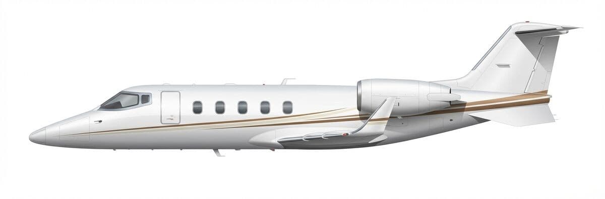 Learjet 60SE midsize jet exterior — charter with VOLO