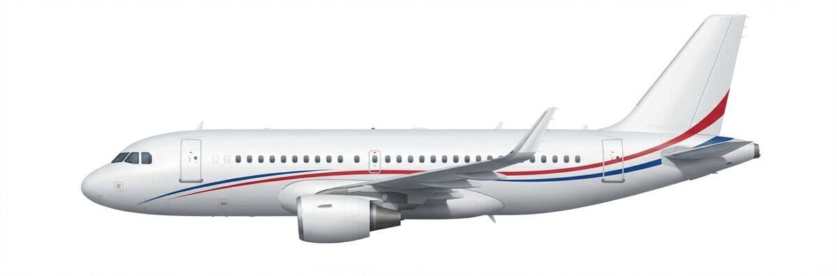 Airbus ACJ319 VIP airliner on tarmac — 19-seat widebody corporate shuttle with 5,994nm global range