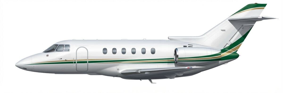 Hawker 700 midsize jet exterior — charter with VOLO