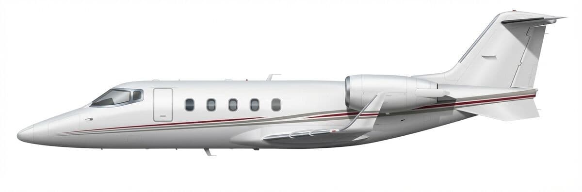 Learjet 60 midsize jet exterior — charter with VOLO