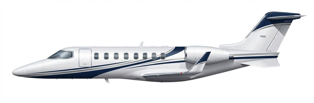 Learjet 75 midsize jet exterior — charter with VOLO