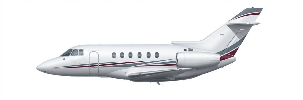 Hawker 800B midsize jet exterior — charter with VOLO