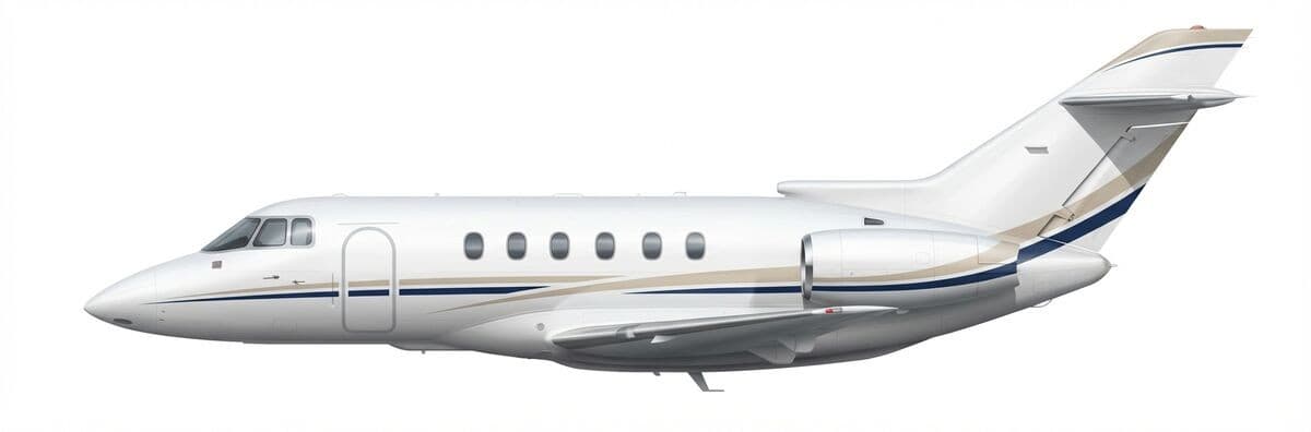 Hawker 1000 midsize jet exterior — charter with VOLO