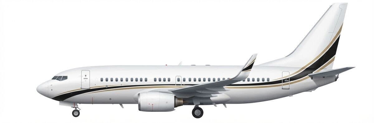 Boeing BBJ 737 Premium vip airliner exterior — charter with VOLO