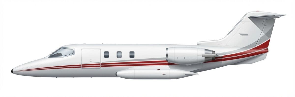 Learjet 24 light jet exterior — charter with VOLO