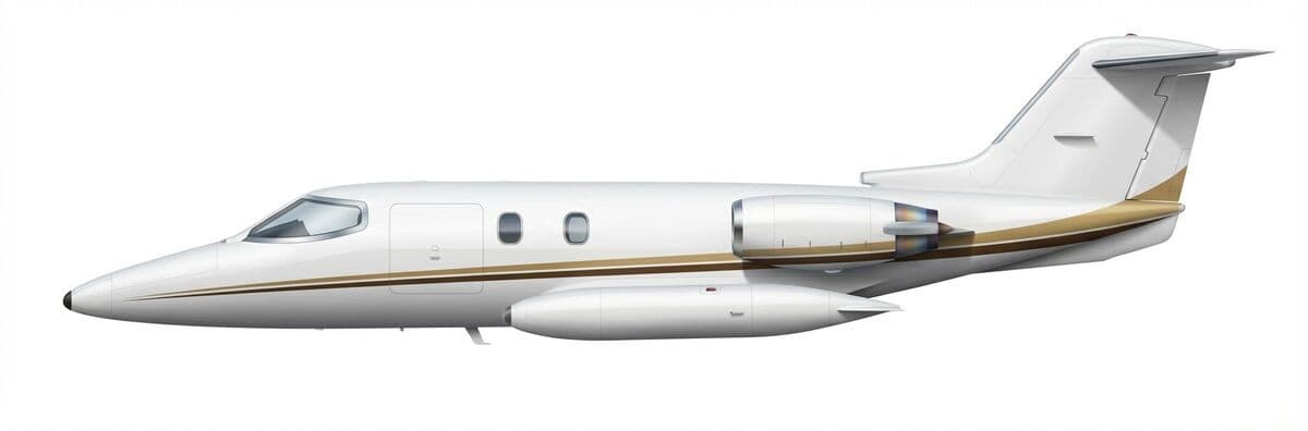 Learjet 24B light jet exterior — charter with VOLO