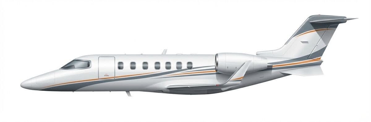 Learjet 70 midsize jet exterior — charter with VOLO
