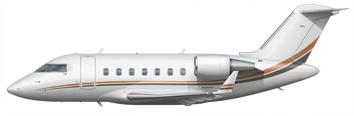 Challenger 605 heavy jet exterior — charter with VOLO
