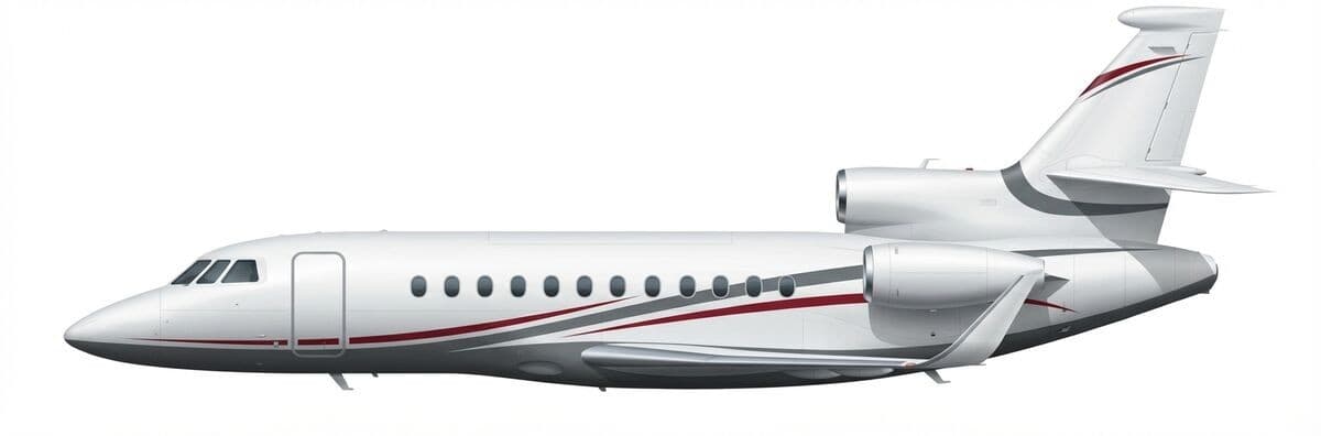Falcon 900DX heavy jet exterior — charter with VOLO