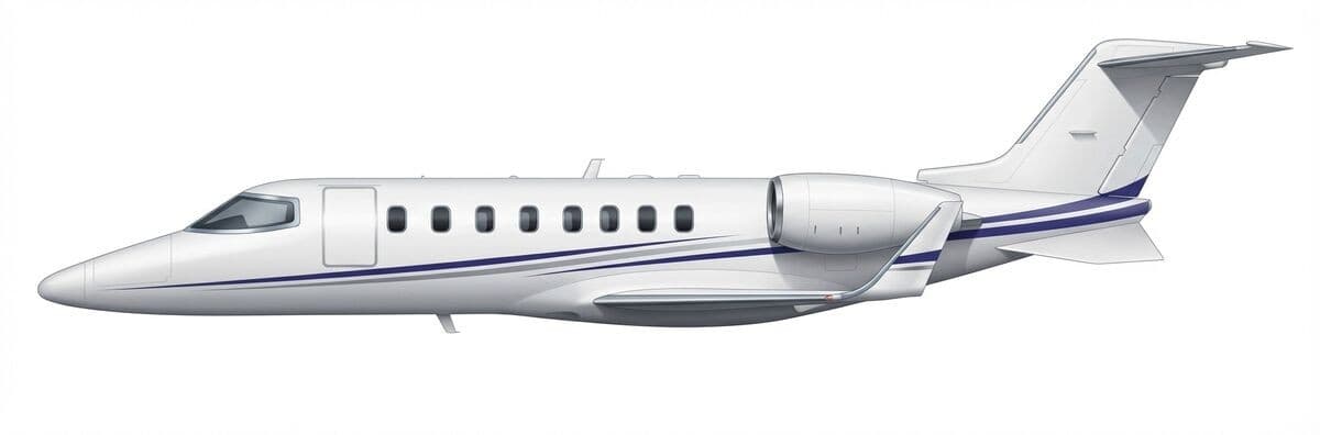Learjet 45 midsize jet exterior — charter with VOLO