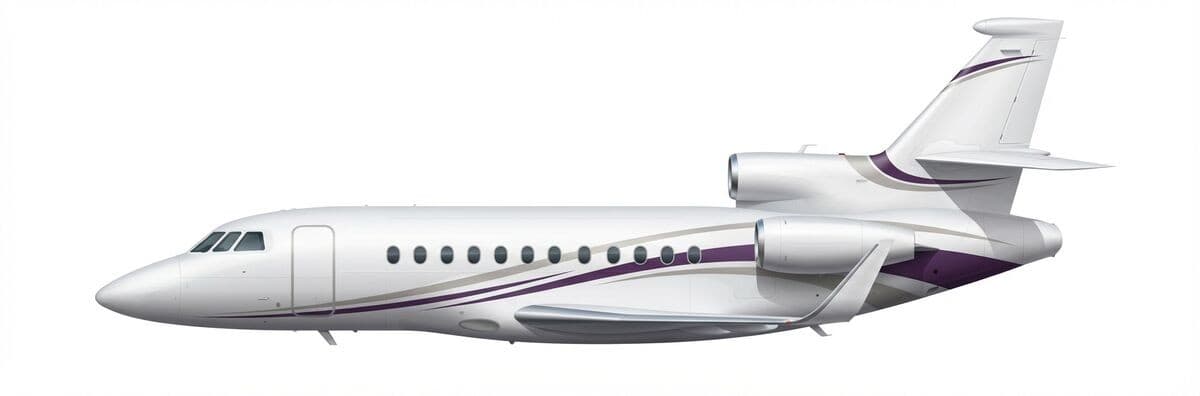 Falcon 900DX EASy heavy jet exterior — charter with VOLO