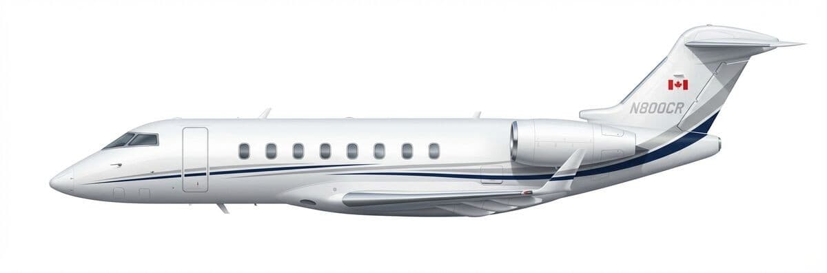 Challenger 800 heavy jet exterior — charter with VOLO