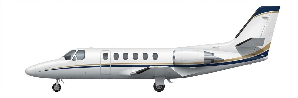 Citation II light jet exterior — charter with VOLO