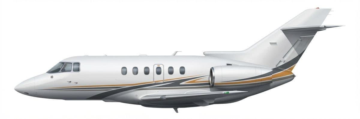 Hawker 800XPi midsize jet exterior — charter with VOLO