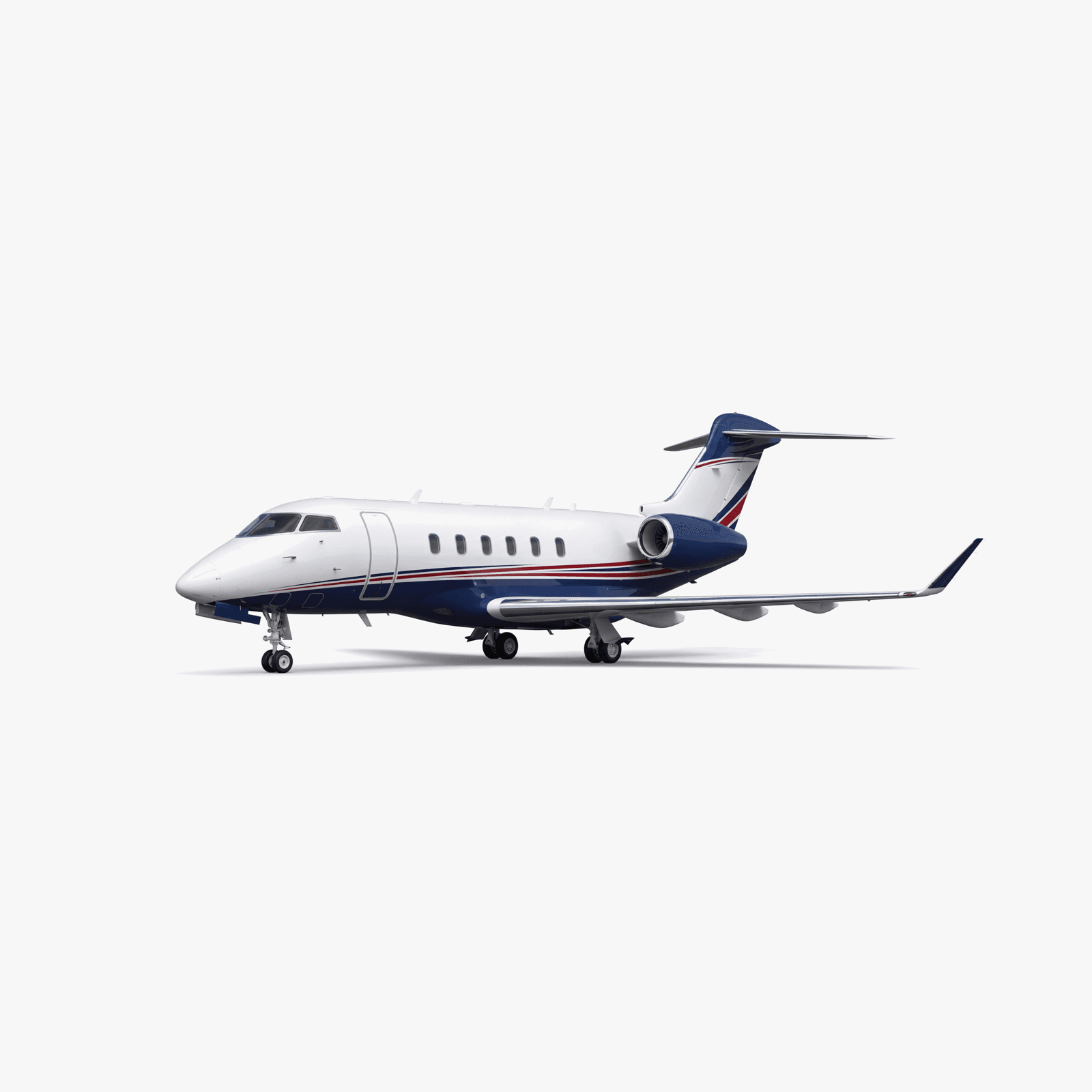 عرض ثلاثي الأبعاد لـ Challenger 350 طائرة متوسطة كبيرة — منظر خارجي مفصل من Bombardier