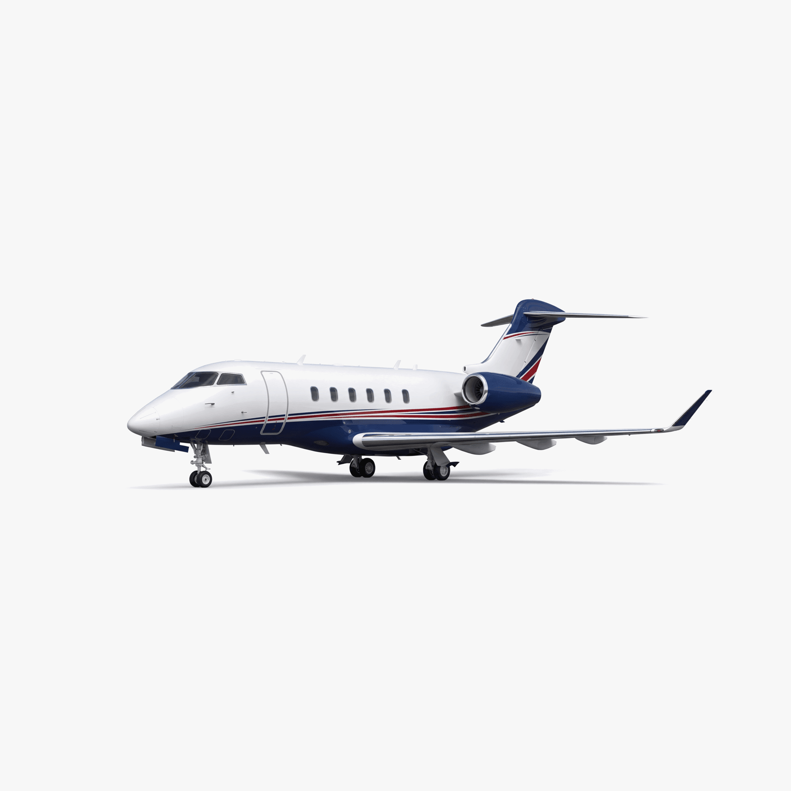 Challenger 350 Super Midsize private jet — 3D exterior view from VOLO charter fleet