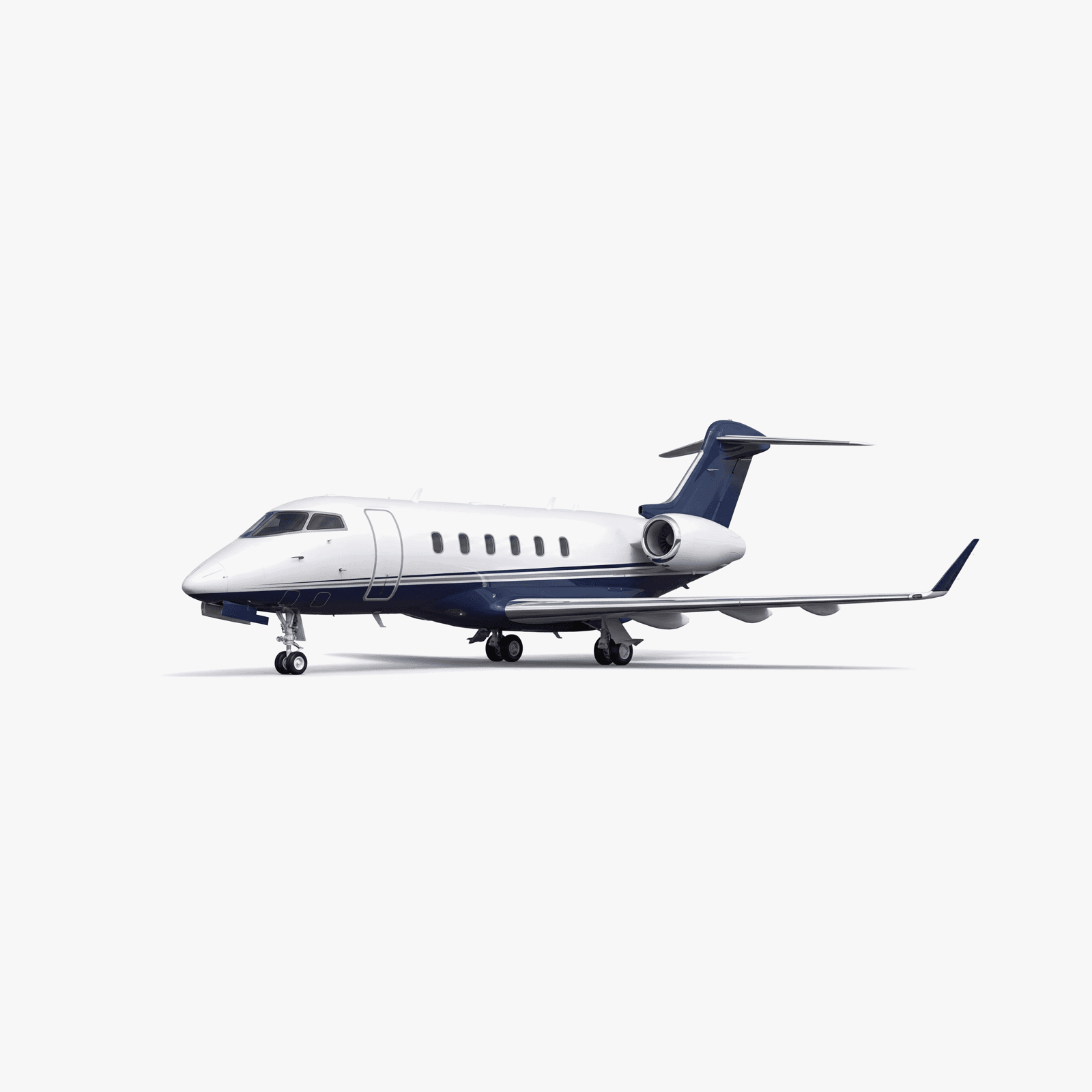 Challenger 3500 Super Midsize Jet private jet — 3D exterior view from VOLO charter fleet