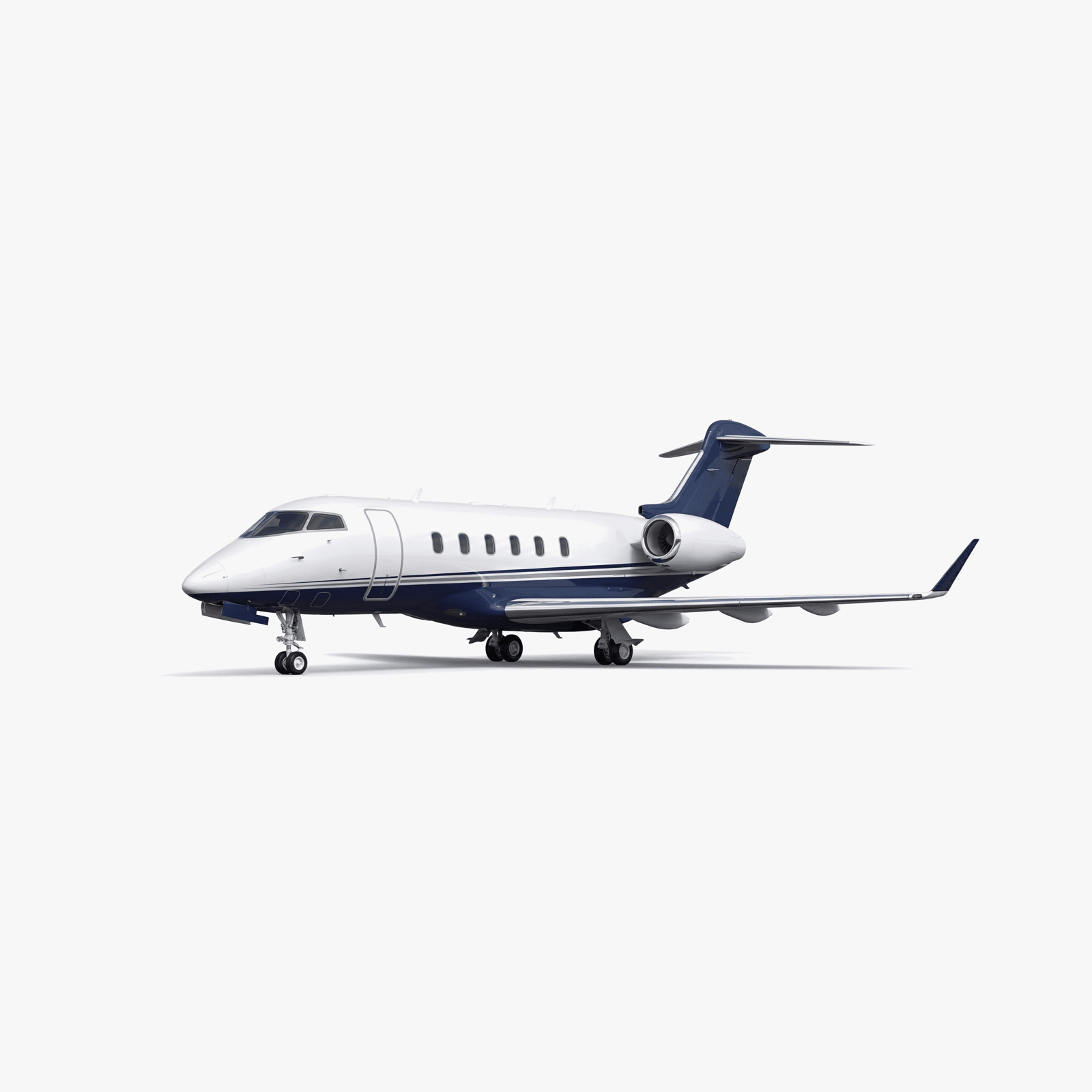 Challenger 3500 Super Midsize Jet private jet — 3D exterior view from VOLO charter fleet