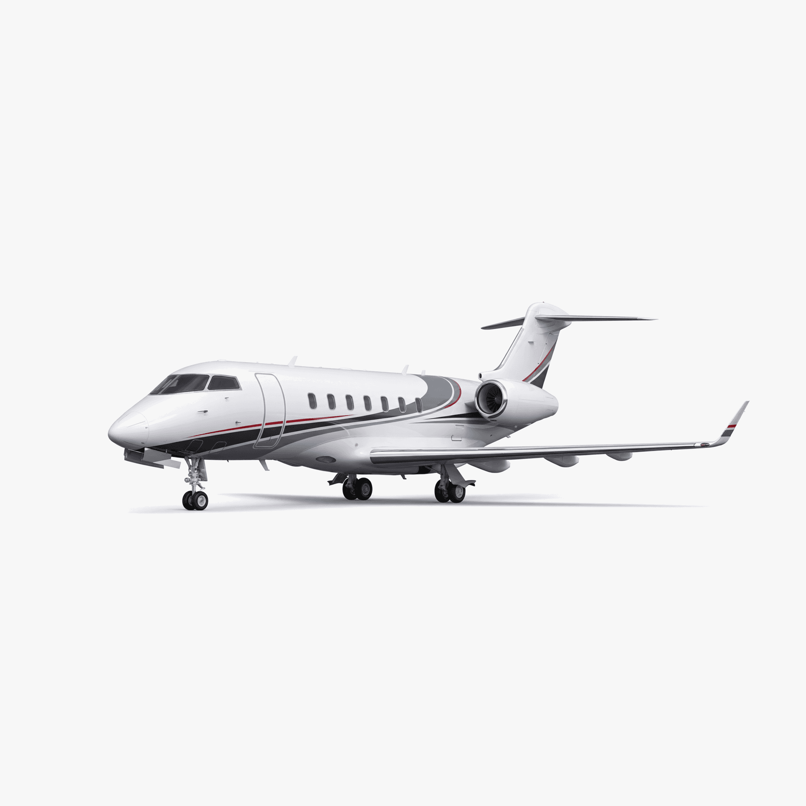 Challenger 800 Heavy Jet private jet — 3D exterior view from VOLO charter fleet
