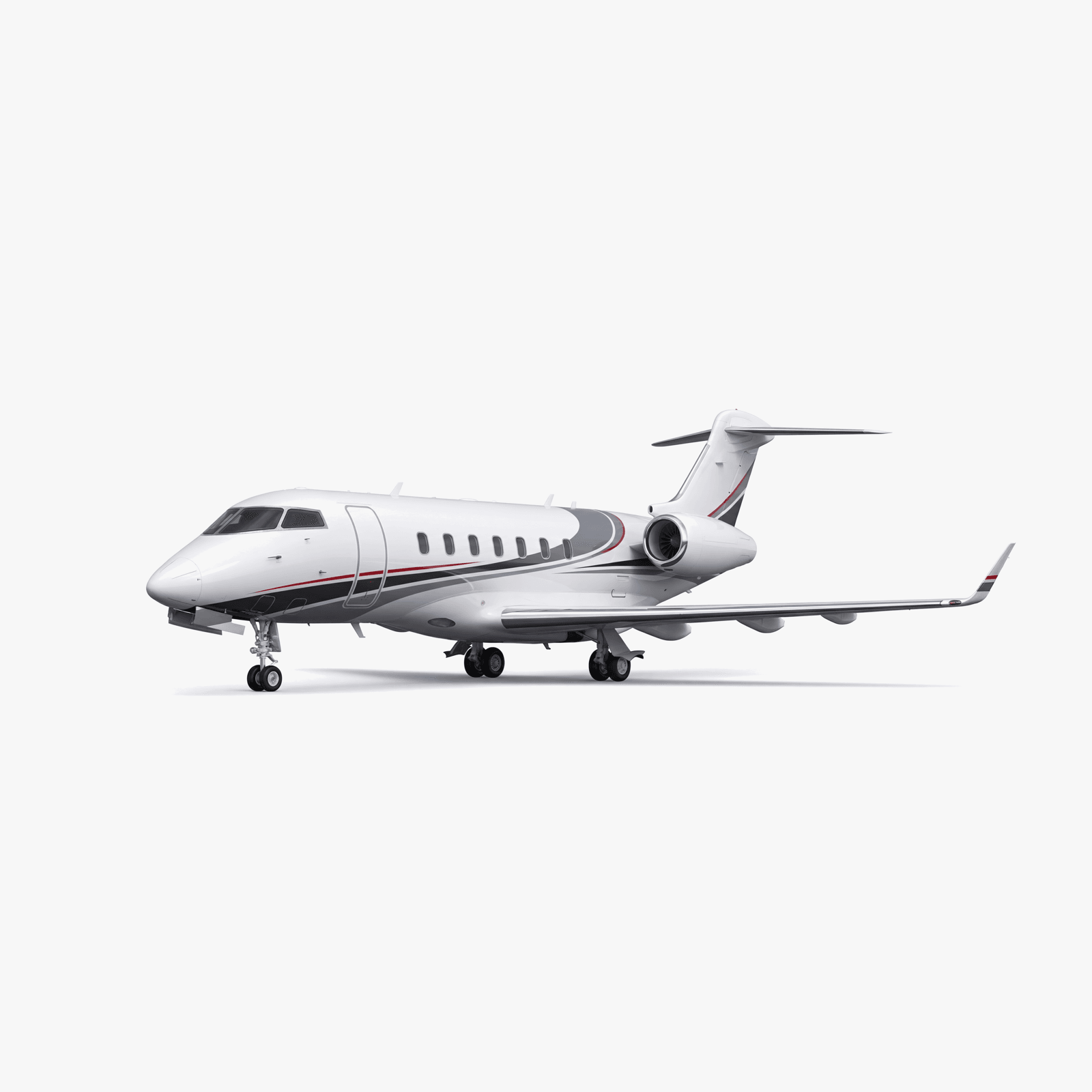 Challenger 800 Heavy Jet private jet — 3D exterior view from VOLO charter fleet