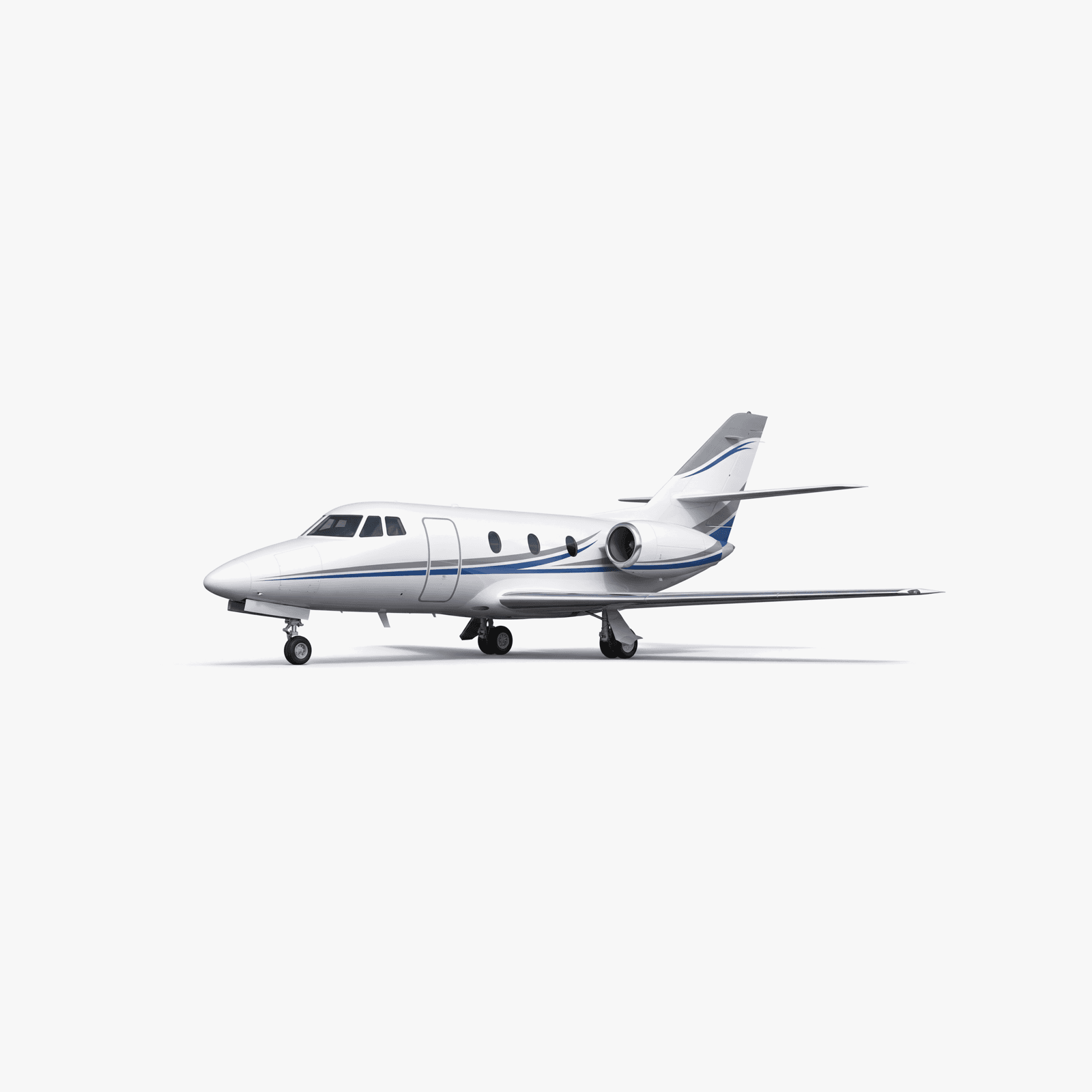 Falcon 10 Light Jet private jet — 3D exterior view from VOLO charter fleet