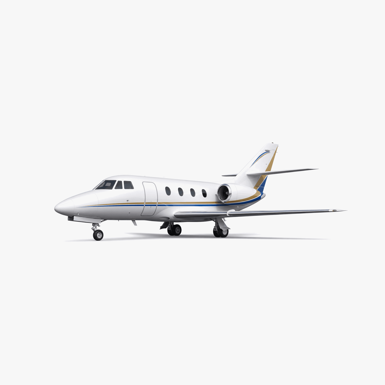 Falcon 100 Light Jet private jet — 3D exterior view from VOLO charter fleet