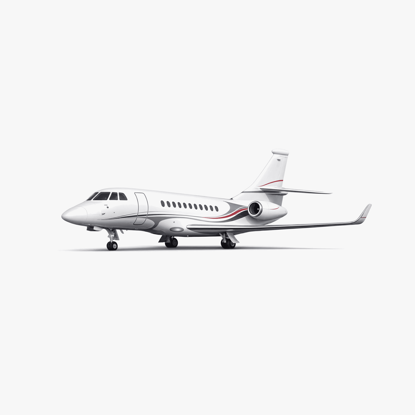 Falcon 7X Ultra Long Range private jet — 3D exterior view from VOLO charter fleet