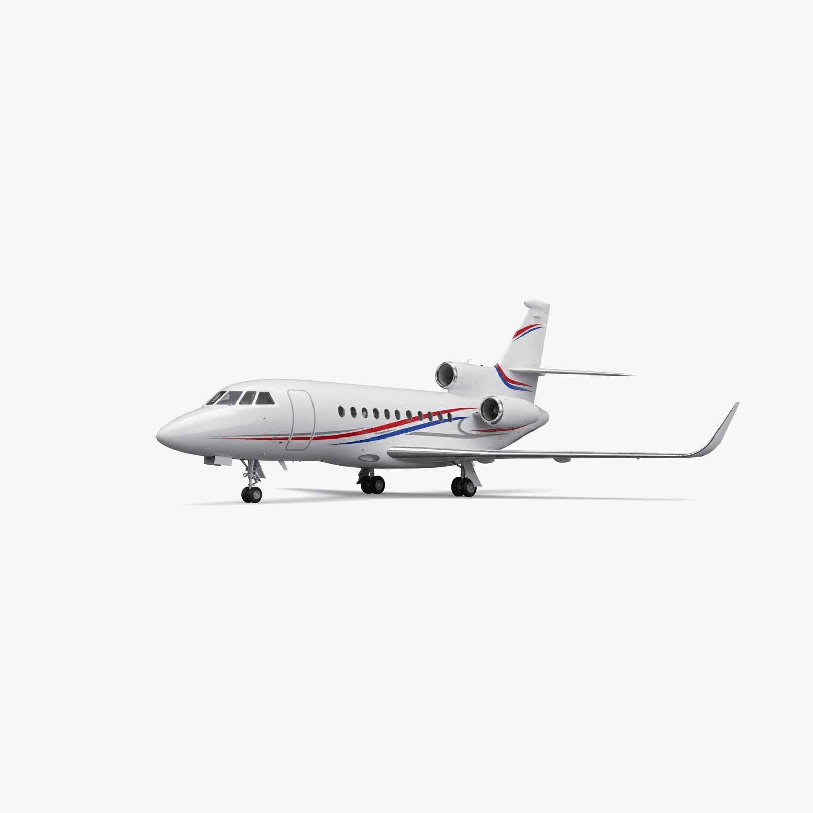 Falcon 900C Heavy Jet private jet — 3D exterior view from VOLO charter fleet