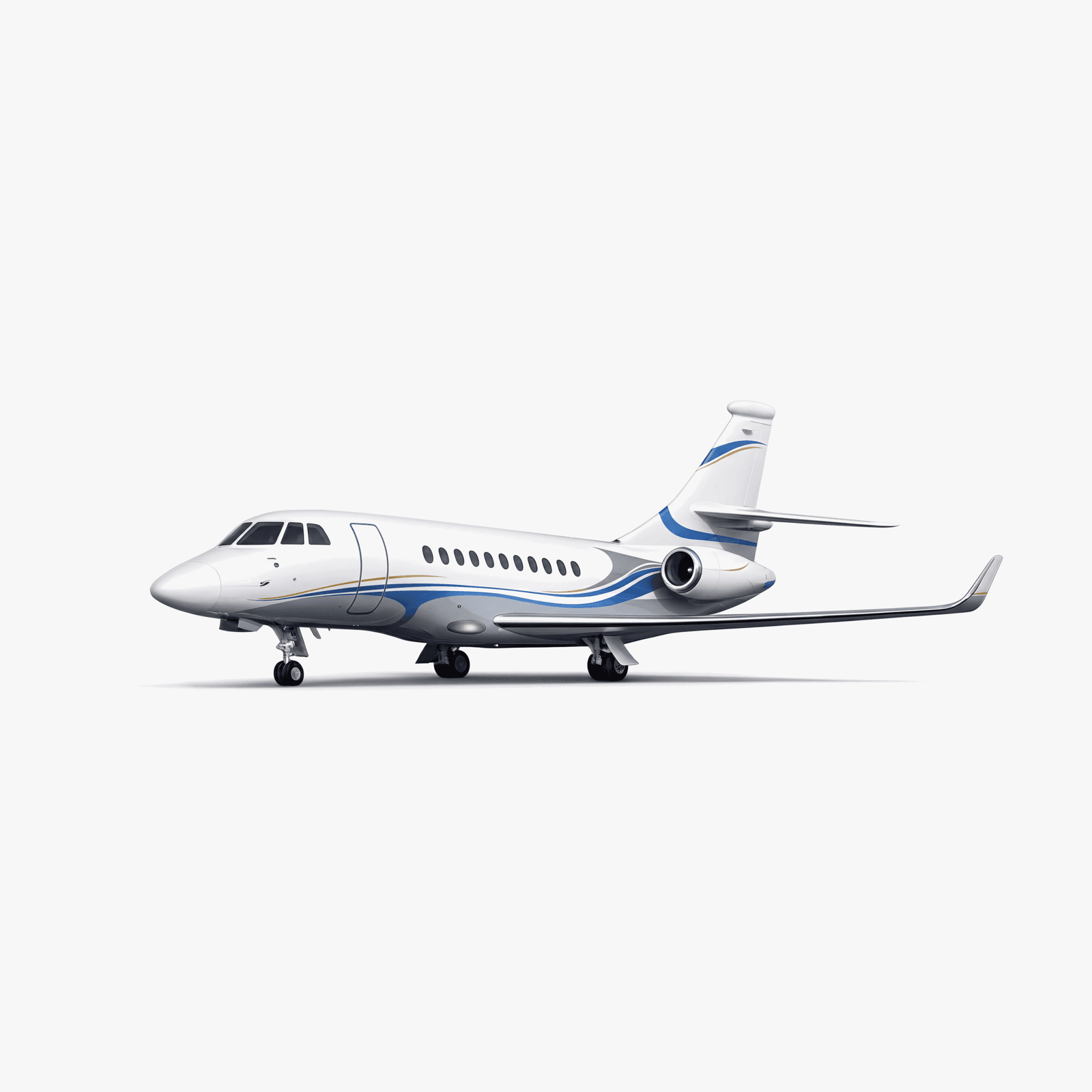 Falcon 900DX EASy Heavy Jet private jet — 3D exterior view from VOLO charter fleet