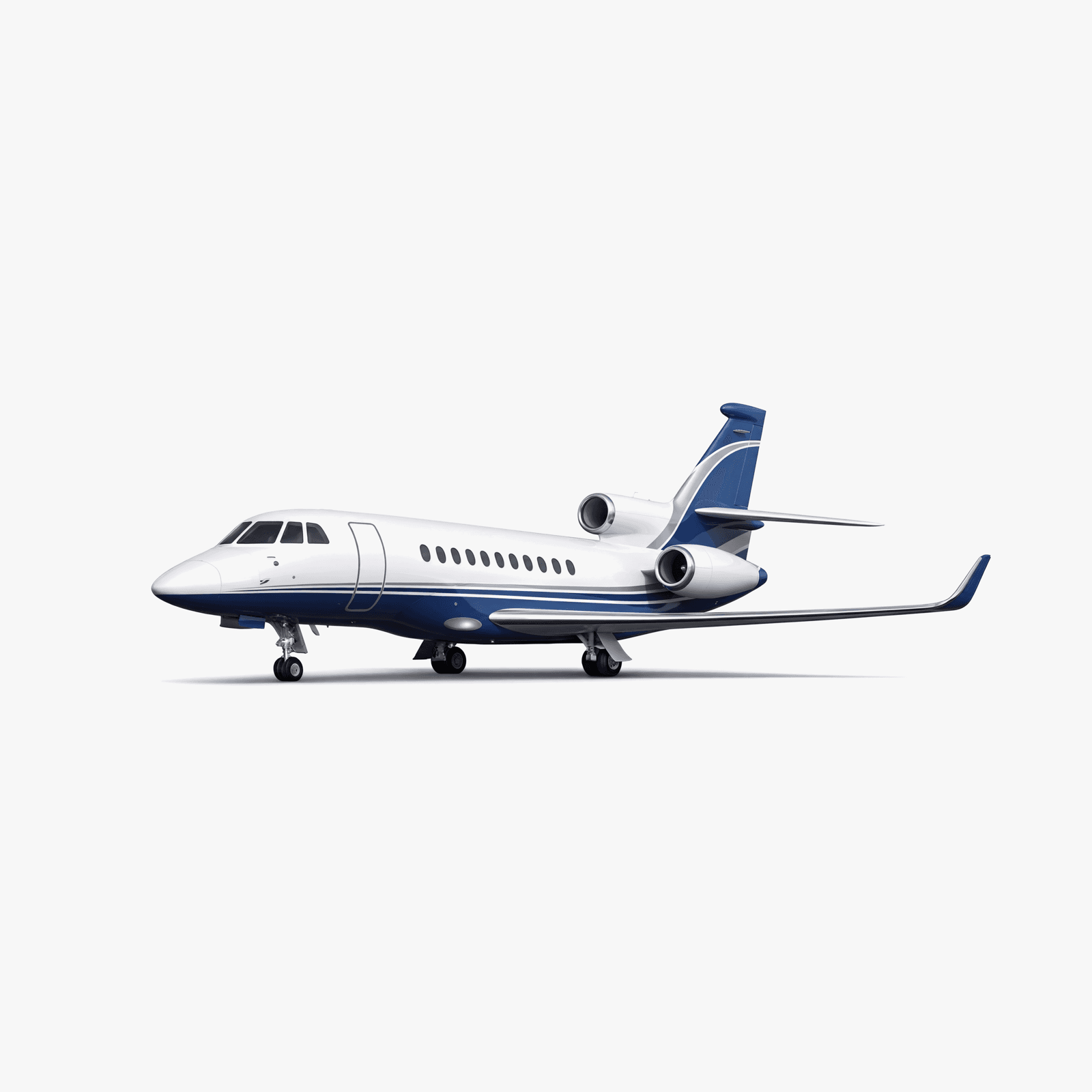 Falcon 900EX EASy II Heavy Jet private jet — 3D exterior view from VOLO charter fleet