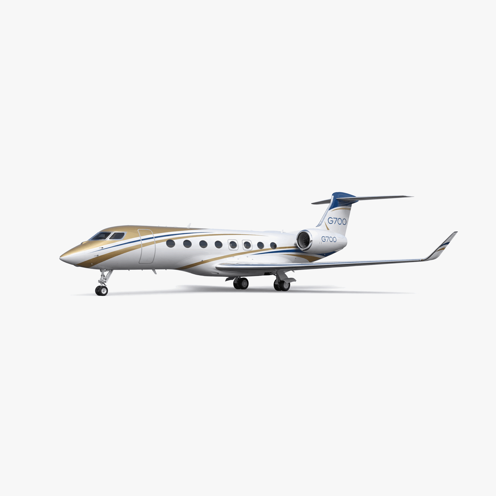 Gulfstream G700 Ultra Long Range private jet — 3D exterior view from VOLO charter fleet