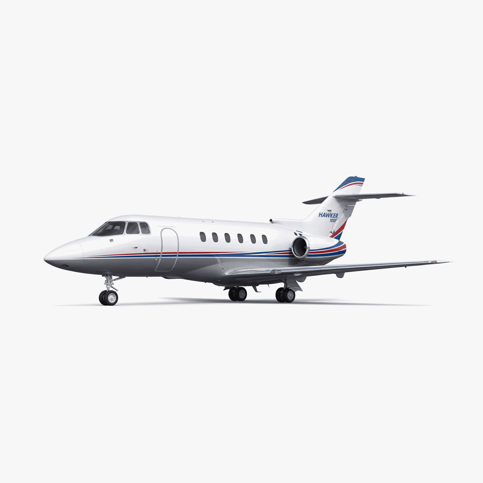 Hawker 1000 Midsize Jet private jet — 3D exterior view from VOLO charter fleet