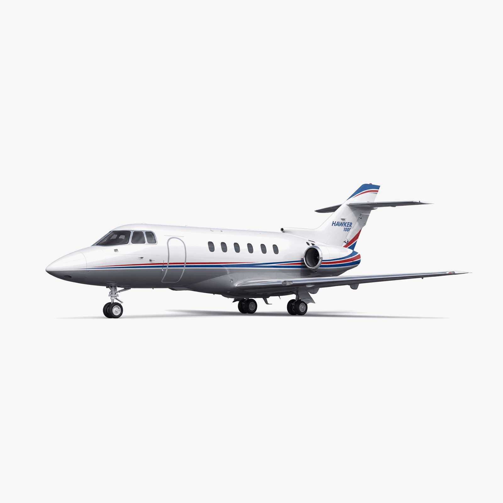 Hawker 1000 Midsize Jet private jet — 3D exterior view from VOLO charter fleet
