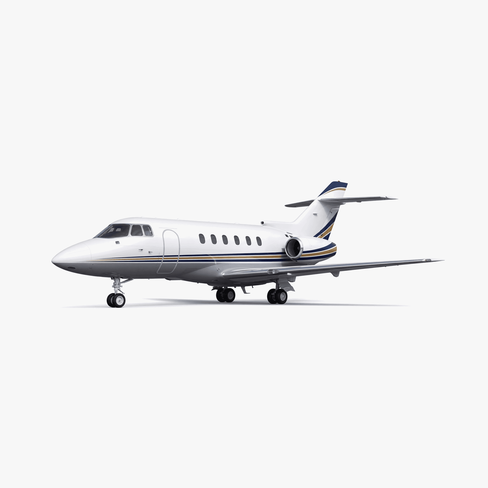 Hawker 1000A Midsize Jet private jet — 3D exterior view from VOLO charter fleet