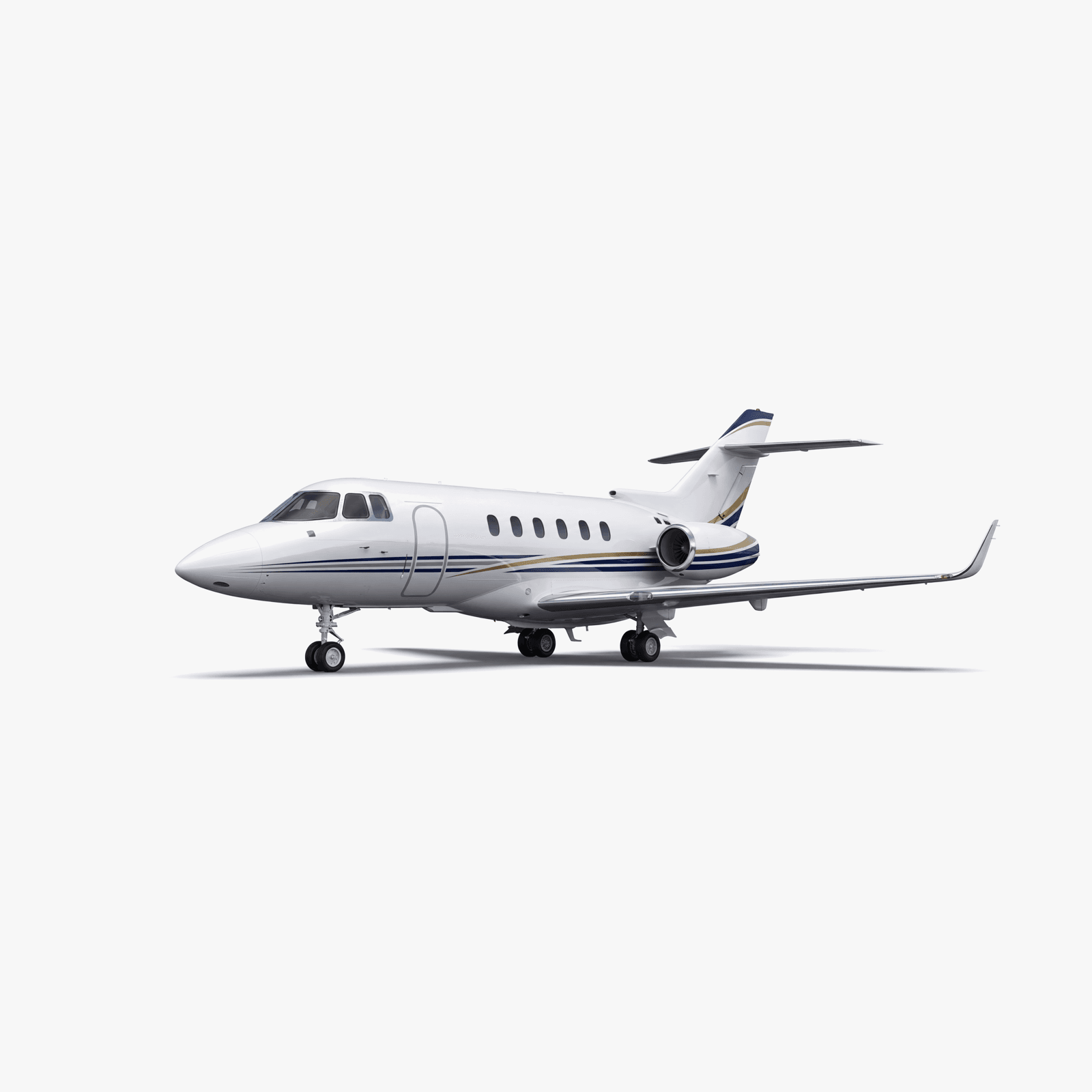 Hawker 700A Midsize Jet private jet — 3D exterior view from VOLO charter fleet